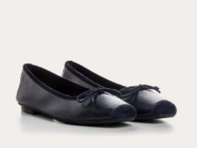 ballerine de chez Reqins  Harmony cuir/cuir velours.Marque Française