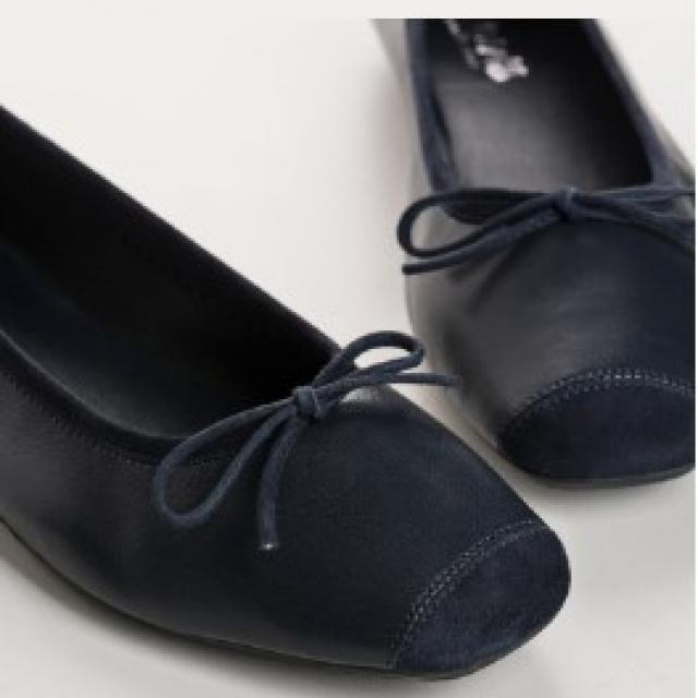 ballerine de chez Reqins  Harmony cuir/cuir velours.Marque Française